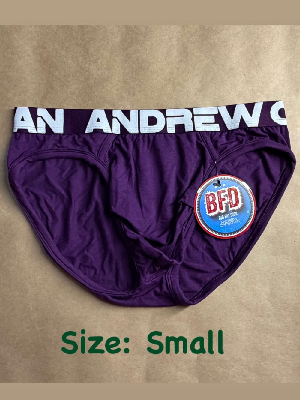 Andrew Christian BFD Men's Brief Underwear Plum Size SMALL